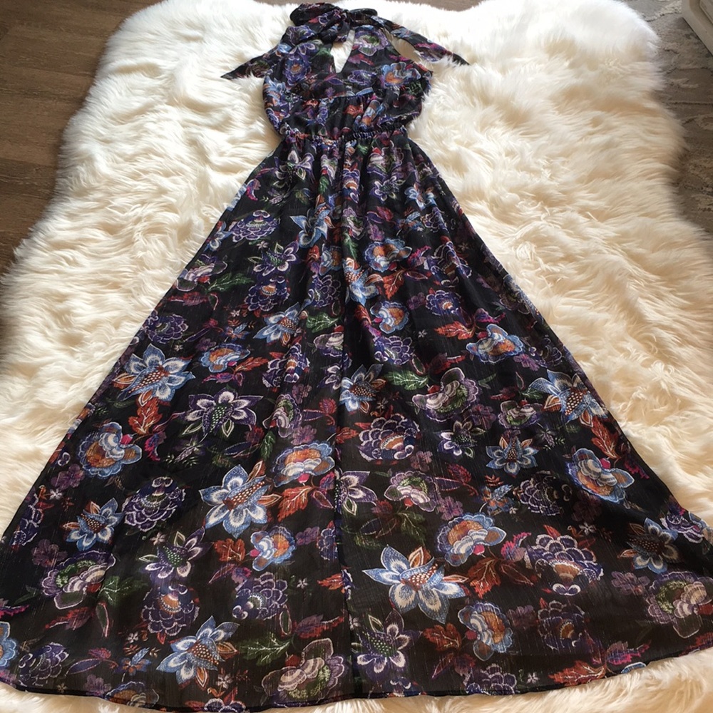 Show Me Your Mumu Karolina Collar Halter Maxi Dress - in City Nights Glimmer - Picture 10 of 14